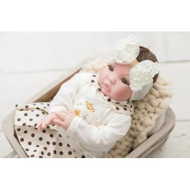 Imagem de Bebe Reborn Princesa Castanho Creme 100% + Bolsa - Meu Xodó
