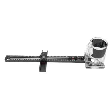 Imagem de Luqeeg Suporte de ranhura de fresagem 4 em 1, ferramenta de gabarito ajustável para marcenaria, gabarito de corte circular de liga de alumínio com base removível