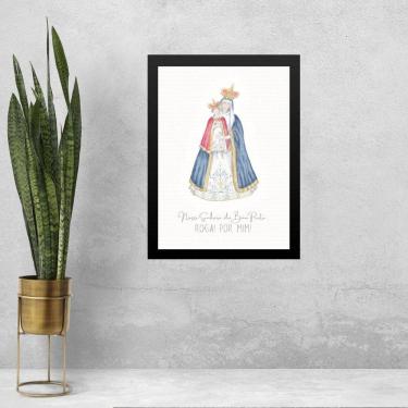 Imagem de Quadro Aquarela Nossa Senhora Do Bom Parto 33X24Cm - Vidro