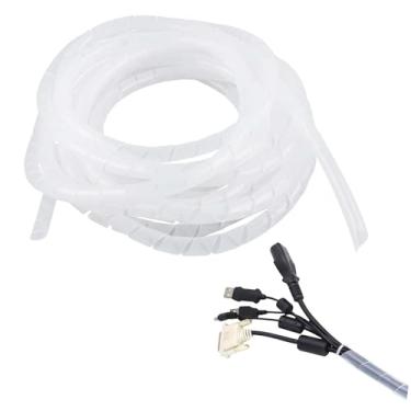 Imagem de Kit 3 Organizador De Fios Cabos 10,5mts Espiral 8mm Eletrônicos Organiza Esconde e Protege (Transparente)