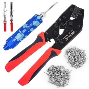Imagem de JRready ST6553 Ferramenta de crimpagem ACT-SY-JRN003S Kit de ferramentas extrator de pinos terminais macho e fêmea 18-24AWG fio crimpagem contatos pino e soquetes compatíveis com Molex 0,62 polegadas