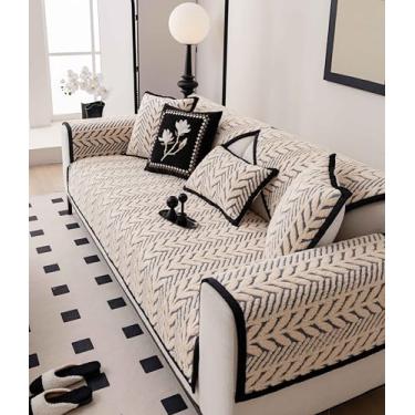 Imagem de OTOB Capa de sofá para cachorro, capa de sofá lavável de pelúcia, antiderrapante, para cães, gatos, crianças, capa de assento para animais de estimação (cinza e azul, 91 cm x 178 cm)