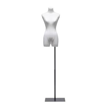Imagem de Mannequin Manequim feminino ajustável de 61 a 77 polegadas, manequim de exposição de moda, base de metal removível, torso removível(Black)