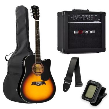 Imagem de Kit Violão Michael VMF361 SM com Amplificador Borne