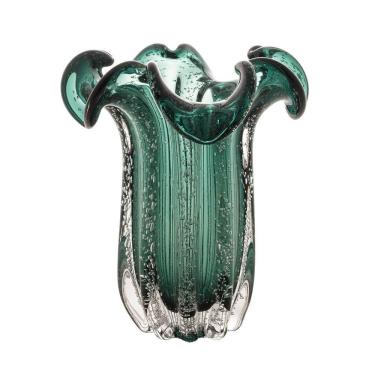 Imagem de Vaso Murano Vidro Italy Verde Esmeralda 19x24cm Wolff