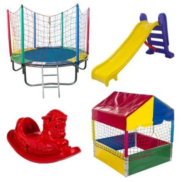 Imagem de Cama Elástica Pula Pula 1,83m + Piscina de Bolinhas 1,00m + Escorregad