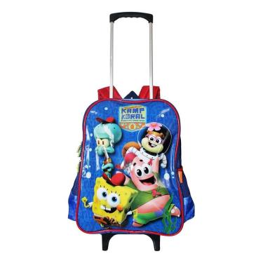 Imagem de Mochila Bob Esponja Rodinhas Infantil Masculina Escolar G