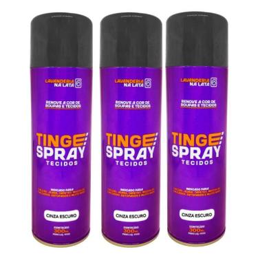 Imagem de Kit 3 Tinta de Tecidos Roupas Estofados Carpetes - Tingespray 300ml - 