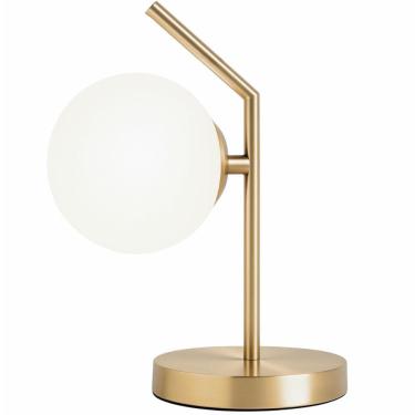 Imagem de Luminária Mesa Abajur 35Cm Metálica Globo Vidro 15Cm Gimpo