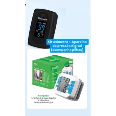Imagem de Kit para diagnostico em casa oximetro de dedo + aparelho de pressão di