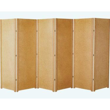 Imagem de Biombo 6 Folha Ripado MDF Cru Divisor Ambiente Madeira Liso - JT HOME