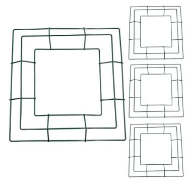 Imagem de Yuqim Pacote com 4 guirlandas de arame quadrado verde, formas de guirlanda de metal de 30 cm para artesanato faça você mesmo, anéis florais para decoração de festa de aniversário de casamento
