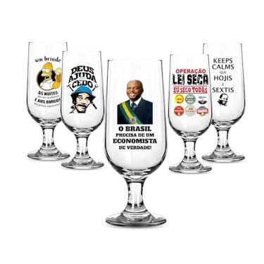 Imagem de Taça Cerveja/Chopp 300ml Personalizada Frases Engraçadas Vários Modelos Vidro Presente Taça Floripa (JULIUS)