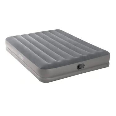 Imagem de Colchão Inflável CASAL Intex Dura Beam Fiber Tech Cinza com Bomba USB