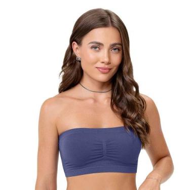 Imagem de Sutiã Top Faixa com Bojo Removível Sem Costura Mirtilo Zee Rucci, M