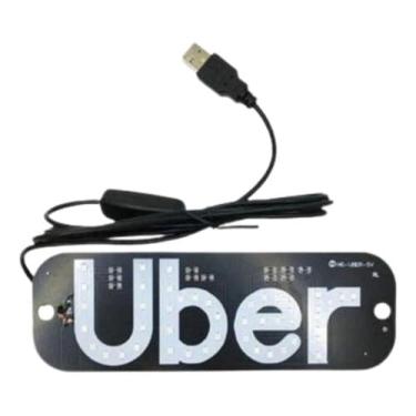 Imagem de Placa LED com Ventosa painel letreiro luminoso led vidro para-brisa - Identificação para Motorista de aplicativo