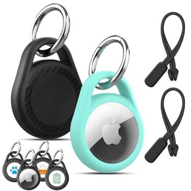 Imagem de Capa com suporte de Airtag com chaveiro, chaveiro à prova d'água para AirTag