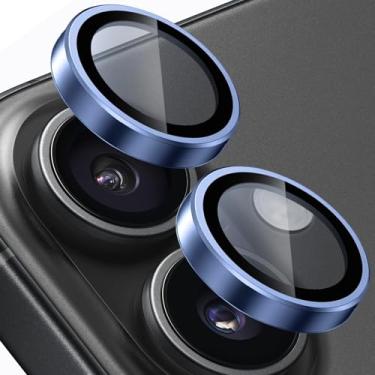 Imagem de Compatível com protetor de lente de câmera iPhone 17 [1 conjunto], protetores de lente individuais, vidro temperado ultrafino resistente a arranhões com bordas de alumínio, para telefone Apple iPhone