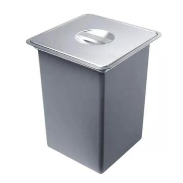 Imagem de Lixeira franke de sobrepor quadrada em aço inox escovado 10l 13546