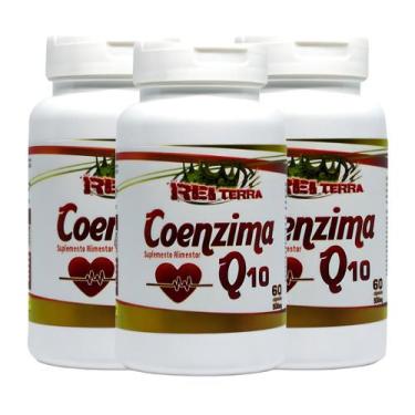Imagem de KIT C/3 Coenzima Q10 Mineral Pote 60 Cápsulas Rei Terra