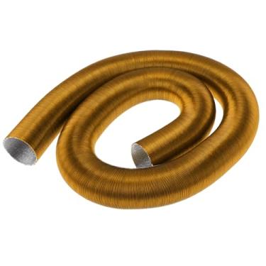 Imagem de VekAuto Tubo de duto de aquecedor de carro de 60 mm de diâmetro 300 cm de folha de alumínio mangueira de duto de ar quente para aquecedor a diesel, tom dourado