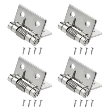 Imagem de Yocimango 4 peças, dobradiça de aço inoxidável, mola de 2,5 cm, dobradiça de porta com abertura automática com parafusos para portas de armário, portas de guarda-roupa, portas de armário, estantes de