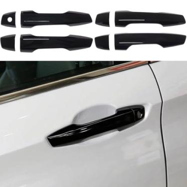 Imagem de AOKIO Compatível com acessórios Mitsubishi Outlander 2022 2023 2024 2025 Capa de maçaneta (preto brilhante sem fechadura inteligente)