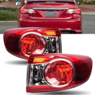 Imagem de ISHARINGAUTOPARTS Conjunto de luzes traseiras compatível com 2011 2012 2013 Corolla Lâmpada de freio traseira OEM de fábrica, 2 peças externas esquerda + direita