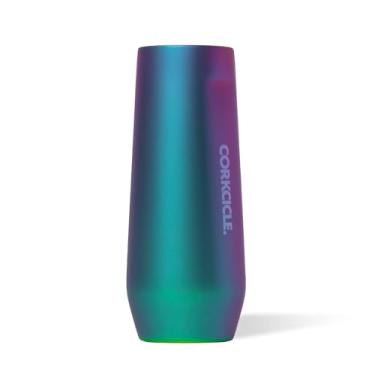 Imagem de Corkcicle Flauta sem haste, aço inoxidável com isolamento triplo, fácil de segurar, fundo antiderrapante, mantém as bebidas geladas por 9 horas, libélula, 227 g