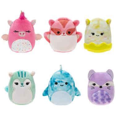 Imagem de Kit 6 Pelúcias Squishmallows de 5 cm para Crianças, Squishville SQM0507, Colorido