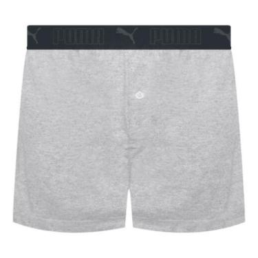Imagem de Cueca Puma Samba Canção Cotton Abertura Frontal Elástco 40MM, Cinza me
