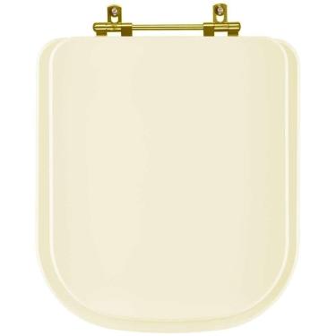 Imagem de Tampa de Vaso Laqueado Axis Creme para bacia Deca com Ferragem Dourada