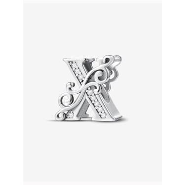 Imagem de 1 peça, prata, elegante, 26 letras, berloque de contas, adequado para mulheres, faça você mesmo e roupa diária, joias combinando, decoração presente para mamãe, 10.79*10.68mm, Prata, Sem Pedra