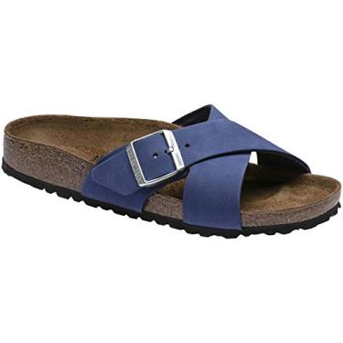 Imagem de Sand lia feminina Siena Birkenstock, Azul Azul, Tamanho, Azure Nubuck, 8-8.5 Narrow