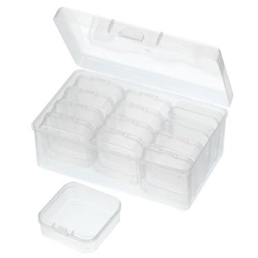 Imagem de Organizador de berloques de unhas de 17 x 12 x 7 cm, organizadores de artesanato e caixa de armazenamento, caixa organizadora de contas de plástico transparente, joias e ferramentas de pesca