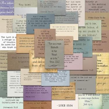 Imagem de Adesivos de versículo da Bíblia, adesivo de citação inspiradora vintage cristão sem repetição, adesivos de escrituras de máquina de escrever