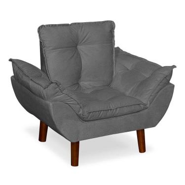 Imagem de Mini Poltrona Decorativa Infantil Suede Cinza Escuro - Lm Decor
