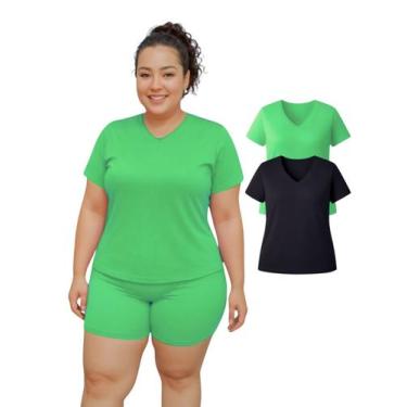 Imagem de Kit 2 Camiseta Manga Curta Dryfit Fitness Academia Plus Size - Sunset 