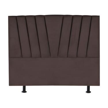 Imagem de Cabeceira King Cama Box Estofada 195 Cm Antonella Suede marrom