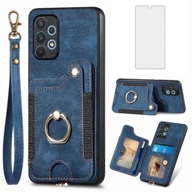 Imagem de Asuwish Capa de telefone para Samsung Galaxy A53 5G capa carteira com protetor de tela temperado e alça de pulso RFID suporte de cartão de crédito anel suporte celular A 53 G5 53A SM A536U 6,5