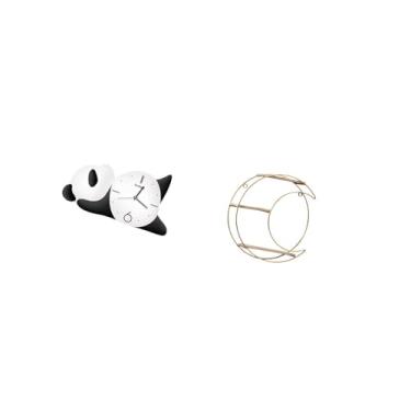 Imagem de Fenteer Relógio de Parede Panda Multifuncional Moderno com Prateleira, E Que Economiza Espaço, Ideal para Exibir Objetos de Coleção E Troféus Na Sa