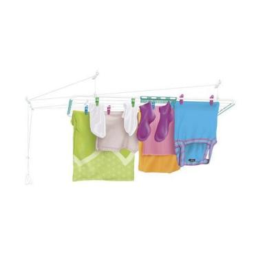 Imagem de Varal de Teto Aço 120x56cm Mônaco Secalux - Branco