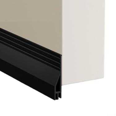 Imagem de Decalques de parede, fita de vedação inferior de porta, autoadesiva, à prova de som, antifurto, defletor de porta, batente de porta, preto, pequenos decalques de parede descasque e cole