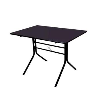 Imagem de  Jogo De Mesa 70x120 Restaurante Refeitórios Cozinha Em Aço Com 4 Cade