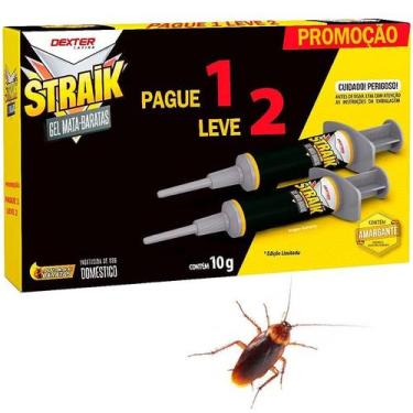 Imagem de 2 Straik Gel Mata Elimina Baratas Isca Eficaz Seringa 10g Dexter - DEX