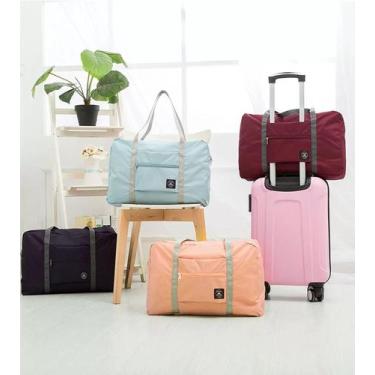 Imagem de Bolsa Mala Para Viagem Dobrável Impermeável Com Grande Capacidade e Al