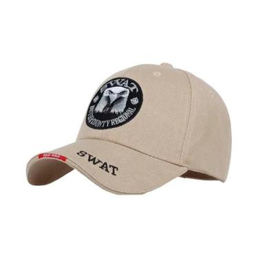 Imagem de Boné Militar Bordado Preto Eagle Swat - Snapback Tático Masculino e Fe