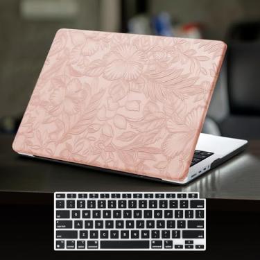 Imagem de DTangLsm Capa rígida de couro retrô elegante para MacBook Pro de 13 polegadas 2025 2024-2016 M2 A2338 M1 A2251 A2289 A2159 A1989 A1708 A1706, capa rígida de couro retrô elegante para MacBook Pro de 13