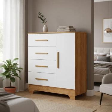 Imagem de Cómoda Moderna com 4 Gavetas Ester -MobiBaby