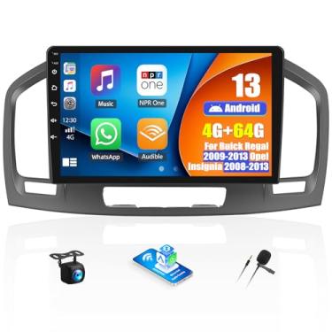 Imagem de SIXWIN 4G + 64G Android 13 estéreo para carro Buick Regal 2009-2013/Opel Insignia 2008-2013 tela sensível ao toque de 9 polegadas com CarPlay Android Auto Mirror Link UI Bluetooth FM Navegação GPS